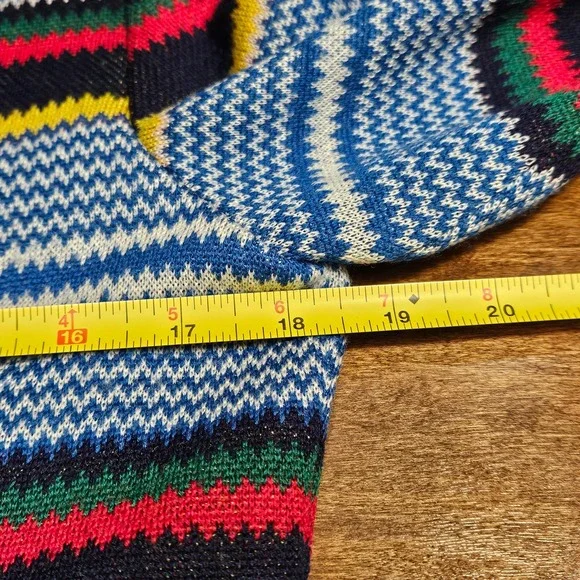 Vtg Yves Saint Laurent YSL Striped Button Cardigan M Nautical Snap Collar Lux - Picture 5 of 10